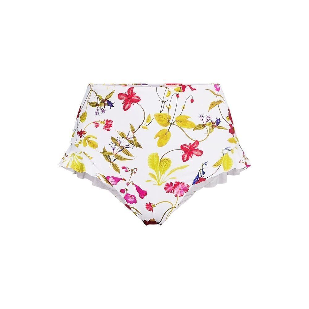Land's End ruffle high waisted high leg bikini swim bottom multi garden floral 6